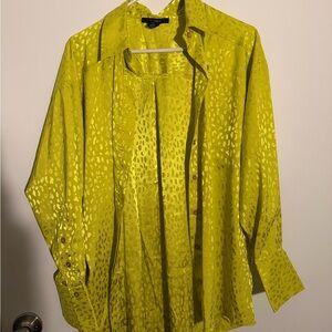 Forever 21 Lime Green Button Down Shirt